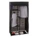 Armario Modular de Tela con Baldas y Barra Armario Modular de Tela con Baldas y Barra Negro