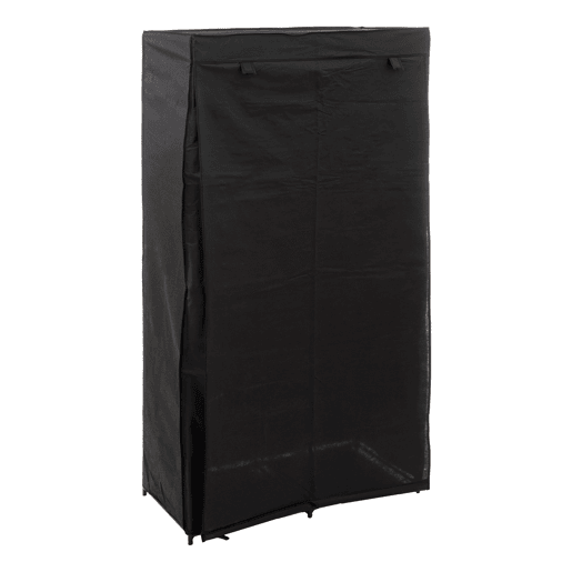 Guarda-roupa auxiliar modular de tecido preto com prateleiras e barra 169x88 cm Guarda-roupa auxiliar modular de tecido preto com prateleiras e barra 169x88 cm