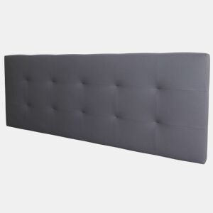 Cabeceira Margot para cama de casal em couro sintético cinza 166x62