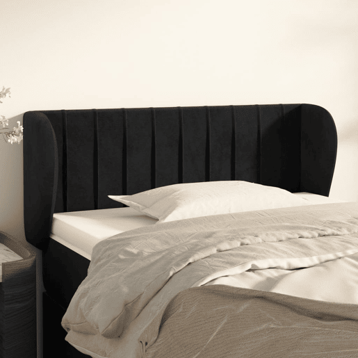 vidaXL Cabeceira de cama c abas veludo 103x23x7888 cm preto