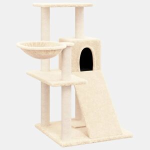 vidaXL Árvore para gatos c postes arranhadores sisal 82 cm cor creme