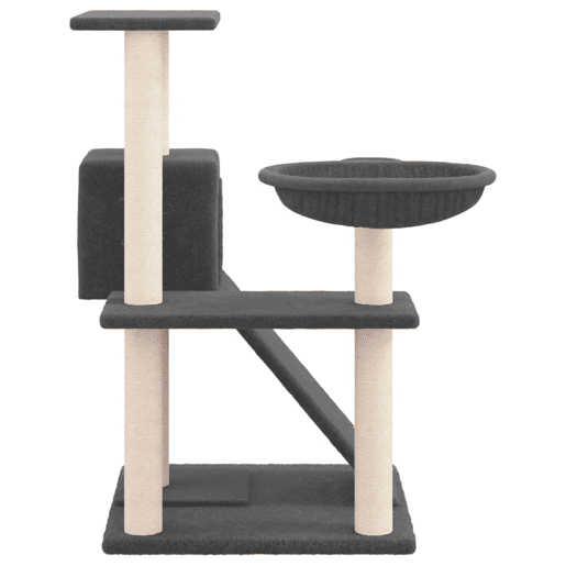vidaXL Árvore p gatos c postes arranhadores sisal 82 cm cinza-escuro vidaXL Árvore p gatos c postes arranhadores sisal 82 cm cinza-escuro