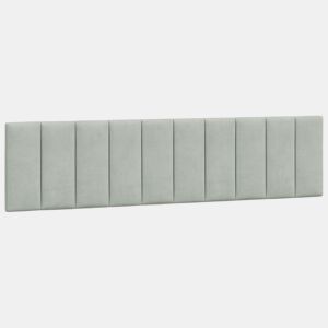 vidaXL Almofadão de cabeceira Hanko 200 cm veludo cinzento-claro
