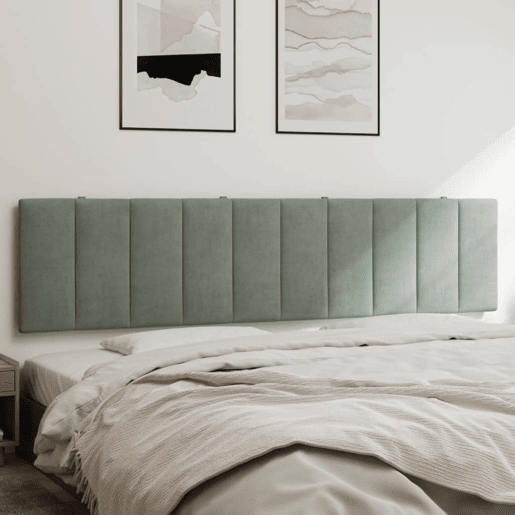 vidaXL Almofadão de cabeceira Hanko 200 cm veludo cinzento-claro