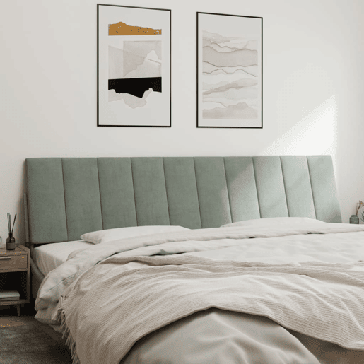 vidaXL Almofadão de cabeceira Hanko 200 cm veludo cinzento-claro