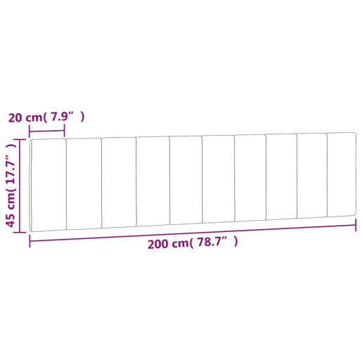 vidaXL Almofadão de cabeceira Hanko 200 cm veludo cinzento-claro