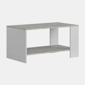 Mesa de Centro Mira Living Room em Cor Branco Cimento com SuperfÃcie em Melamina 90x50x45,6 cm