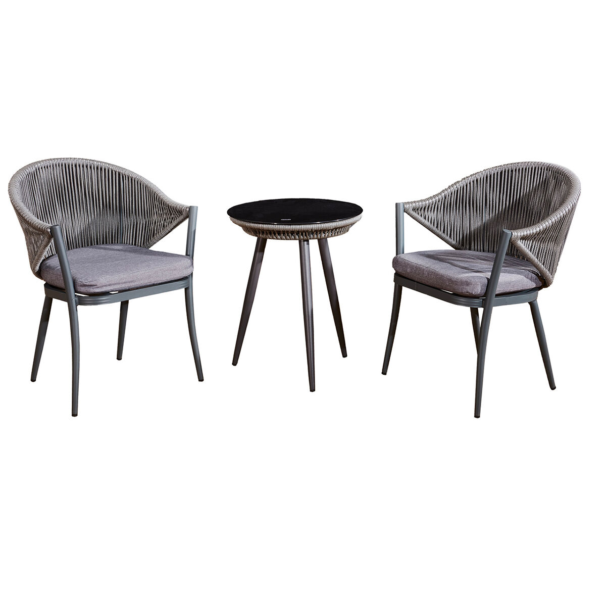 Set de terraza 2 plazas palermo gris oscuro