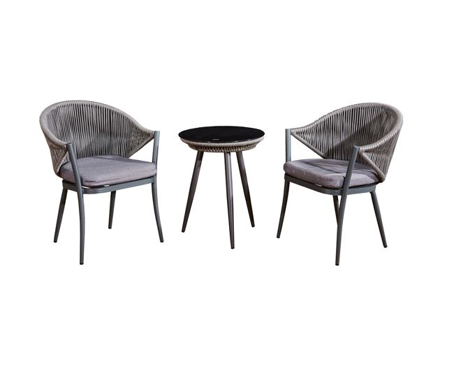 Set de terraza 2 plazas palermo gris oscuro