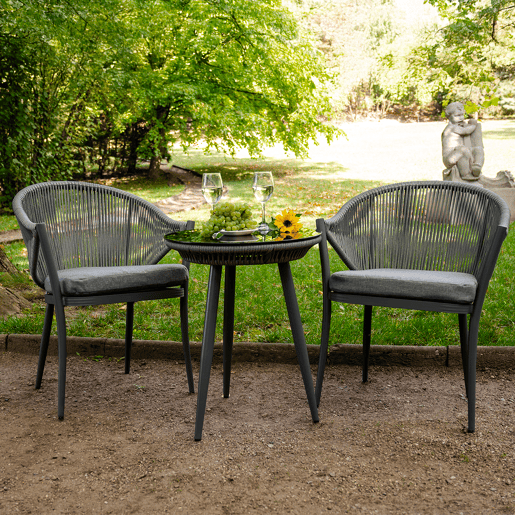 Conjunto de mobiliário de jardim de 2 lugares Palermo Cinzento escuro