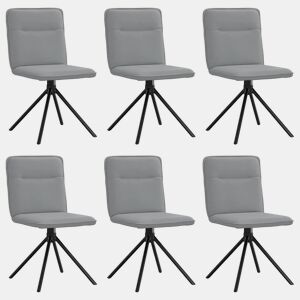 vidaXL Cadeiras de jantar 6 pcs tecido cinzento-claro