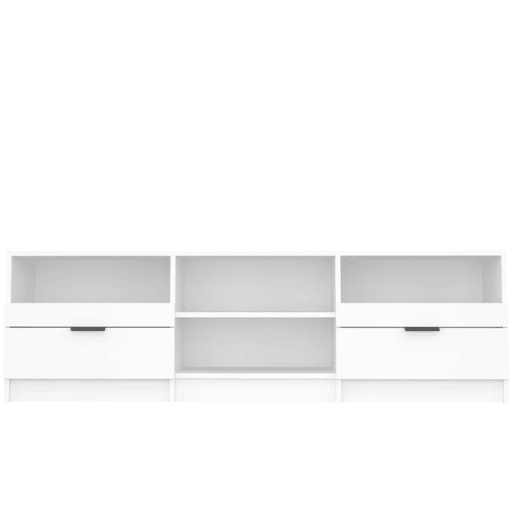 Móvel de TV multimídia prateleira de televisão televisão buffet sala de jantar sala de estar quarto 150 x 33,5 x 45 cm madeira de engenharia branca 02_0026009