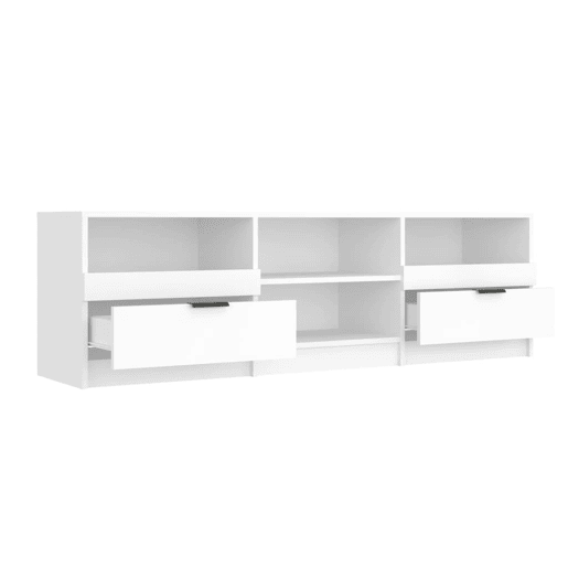 Móvel de TV multimídia prateleira de televisão televisão buffet sala de jantar sala de estar quarto 150 x 33,5 x 45 cm madeira de engenharia branca 02_0026009