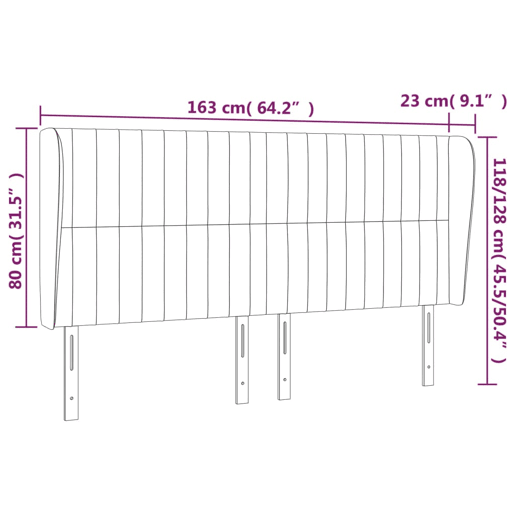 vidaXL Cabeceira cama c abas veludo 163x23x118128 cm azul-escuro vidaXL Cabeceira cama c abas veludo 163x23x118128 cm azul-escuro