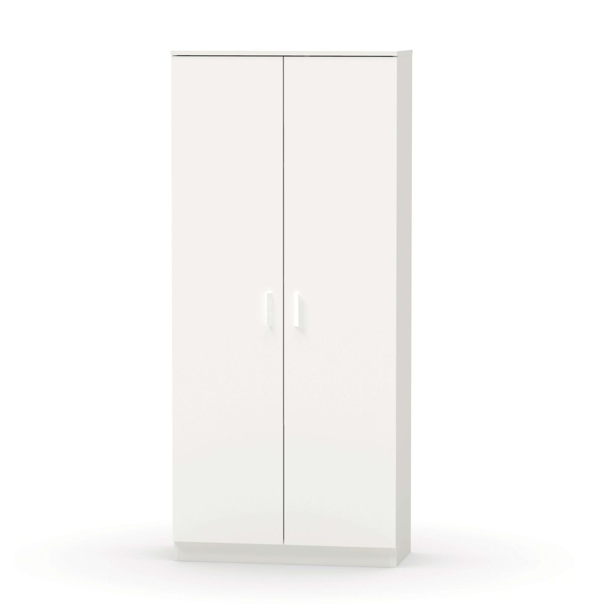 Armario multiusos escobero 1 estante superior regulable en altura blanco melamina 180x80x35 cm