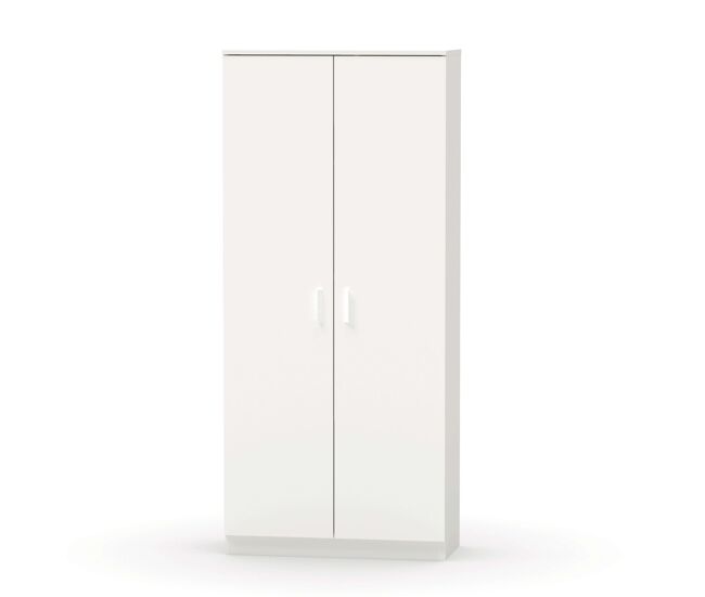 Armario multiusos escobero 1 estante superior regulable en altura blanco melamina 180x80x35 cm