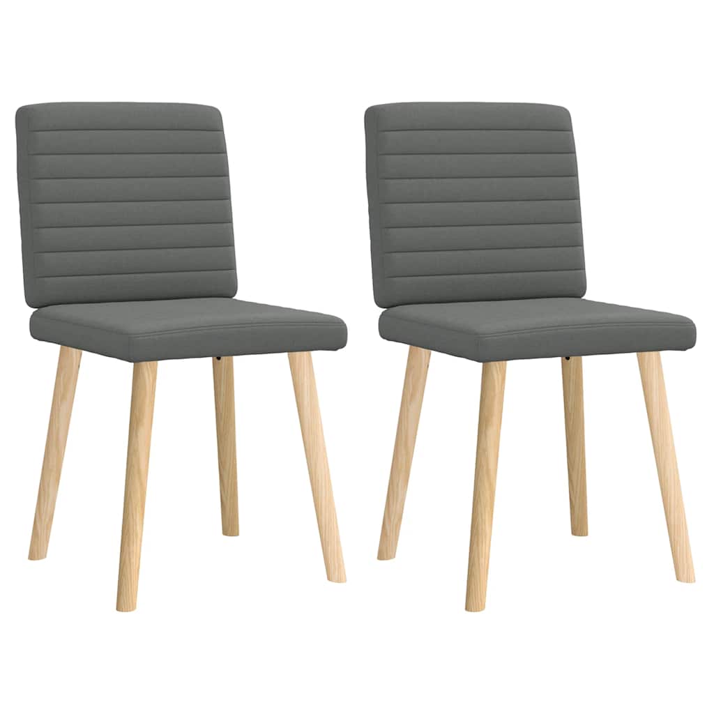vidaxl sillas de comedor 2 unidades tela gris oscuro