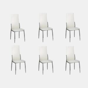 vidaXL Cadeiras de jantar 6 pcs couro artificial branco