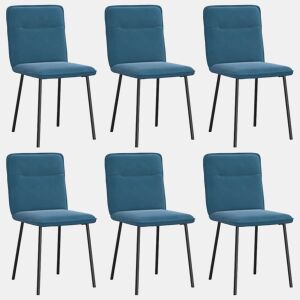 vidaXL Cadeiras de jantar 6 pcs veludo azul