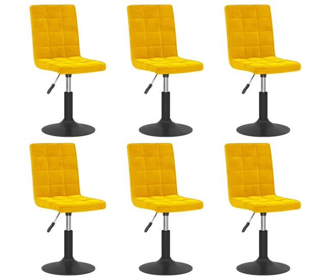 Vidaxl sillas de comedor giratorias 6 uds terciopelo amarillo mostaza