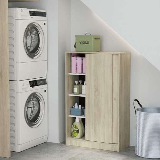 Armário auxiliar baixo Turin 2 portas 3 prateleiras Cambrian Móvel de armazenamento multiuso 120x74x33 cm Armário auxiliar baixo Turin 2 portas 3 prateleiras Cambrian Móvel de armazenamento multiuso 120x74x33 cm