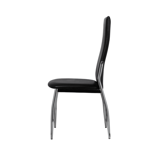Conjunto de 4 cadeiras de jantar com couro preto