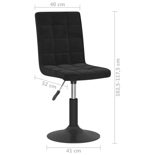 vidaXL Cadeiras de jantar giratórias 6 pcs veludo preto