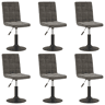 vidaXL Cadeiras de jantar giratórias 6 pcs veludo cinzento-escuro