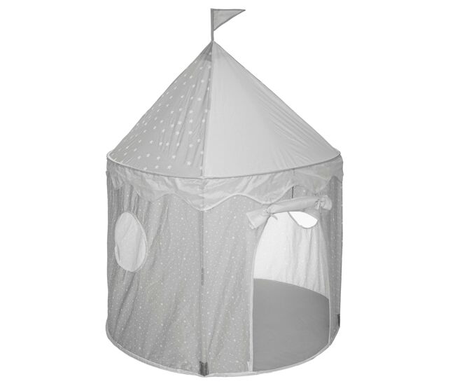 Tienda infantil diam enrollable y portátil en color gris de 100x135 cm, fabricada en poliéster