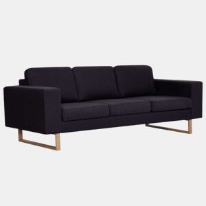 Sofá-cama de 3 lugares conversível para sala de estar cama de hóspedes dobrável para sala de estar assentos interiores de casa tecido preto 02_0019456