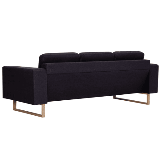 Sofá-cama de 3 lugares conversível para sala de estar cama de hóspedes dobrável para sala de estar assentos interiores de casa tecido preto 02_0019456