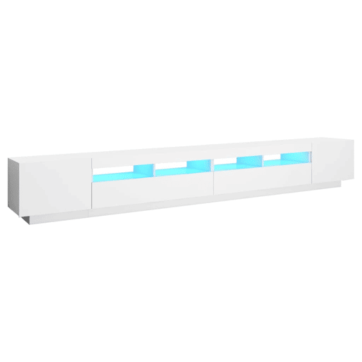 Móvel de TV multimídia prateleira de televisão televisão buffet sala de jantar sala de estar quarto com luzes LED 300 x 35 x 40 cm branco 02_0026593