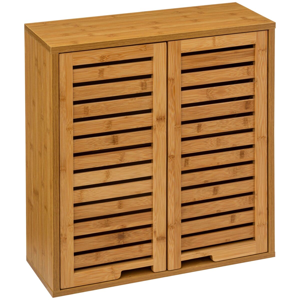 Armario de baño de pared take, mueble auxiliar 2 puertas, bambú, para cualquier estancia, 59x67x21 cm