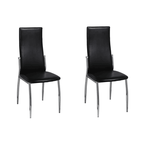 vidaXL Cadeiras de jantar 2 pcs couro artificial preto vidaXL Cadeiras de jantar 2 pcs couro artificial preto