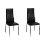 Conjunto de 2 cadeiras de jantar cromo pretas