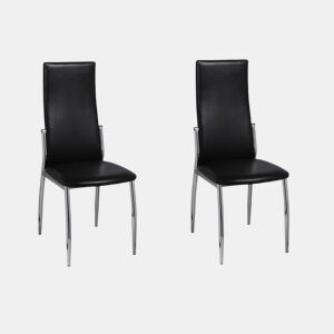 vidaXL Cadeiras de jantar 2 pcs couro artificial preto