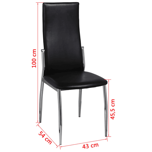 vidaXL Cadeiras de jantar 2 pcs couro artificial preto vidaXL Cadeiras de jantar 2 pcs couro artificial preto