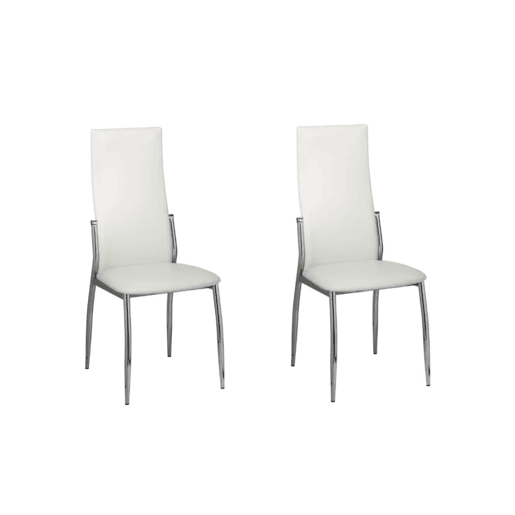 vidaXL Cadeiras de jantar 2 pcs couro artificial branco vidaXL Cadeiras de jantar 2 pcs couro artificial branco