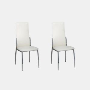 vidaXL Cadeiras de jantar 2 pcs couro artificial branco