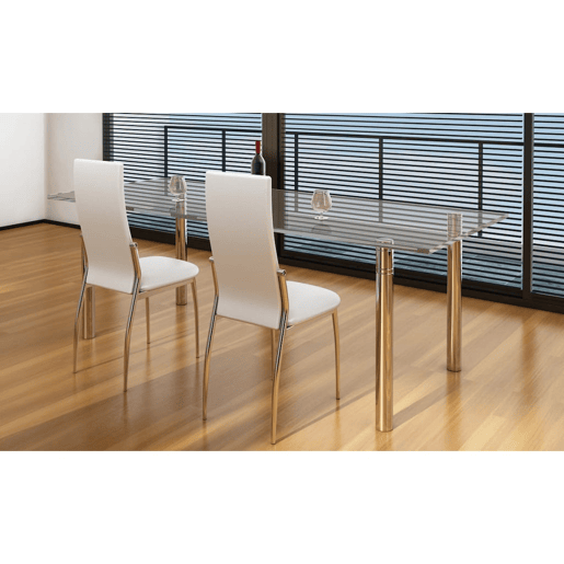 vidaXL Cadeiras de jantar 2 pcs couro artificial branco vidaXL Cadeiras de jantar 2 pcs couro artificial branco