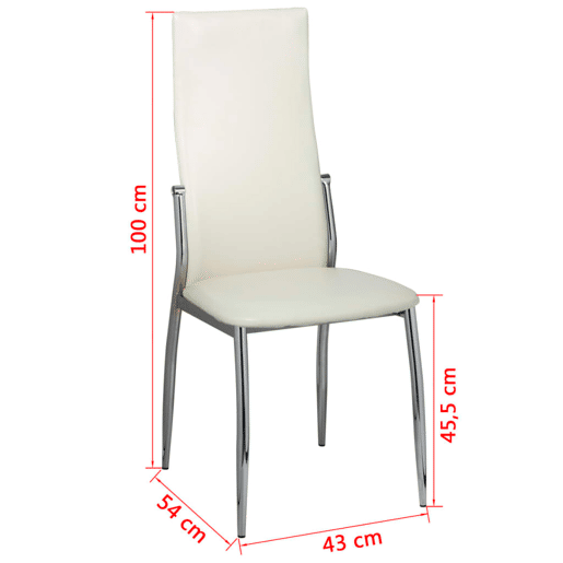 vidaXL Cadeiras de jantar 2 pcs couro artificial branco vidaXL Cadeiras de jantar 2 pcs couro artificial branco