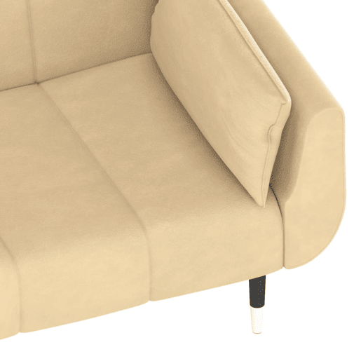 Sofá-cama de 2 lugares para sala de estar Cama conversível para hóspedes Cama dobrável para sala de estar Assento interno para casa com dois travesseiros Veludo creme 02_0019593