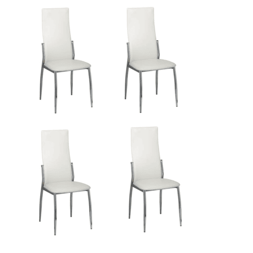 Conjunto de cadeiras para jantar de couro sintético brancas x 4