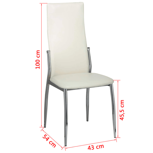 Conjunto de cadeiras para jantar de couro sintético brancas x 4