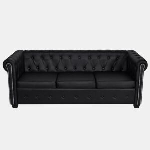 Sofá-cama de 3 lugares conversível para sala de estar cama de hóspedes dobrável para sala de estar assentos interiores de casa couro sintético preto 02_0018893