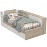 Cama Life com armazenamento Quarto Jovem Branco e Carvalho Kronberg 90x190-200 cm