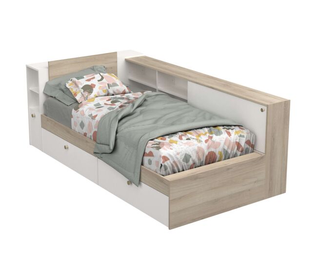 Cama life con almacenaje dormitorio juvenil en varios colores 90x190-200 cm