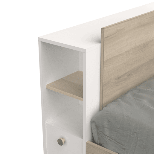 Cama Life com armazenamento Quarto Jovem Branco e Carvalho Kronberg 90x190-200 cm Cama Life com armazenamento Quarto Jovem Branco e Carvalho Kronberg 90x190-200 cm