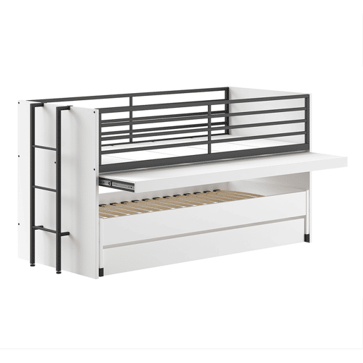 Cama de meia altura 90x200 base de ripas e gavetas incluĂdas Vipack Sam Branco Cama de meia altura 90x200 base de ripas e gavetas incluĂdas Vipack Sam Branco