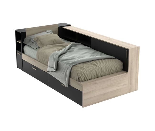Cama life con almacenaje dormitorio juvenil en varios colores 90x190-200 cm